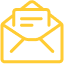 Yellow icon of an open envelope and a letter popping out